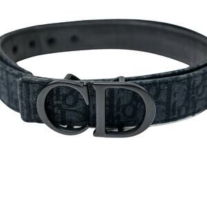 Dior Belt Reversible Oblique Jacquard Navy Black with Buckle 36"